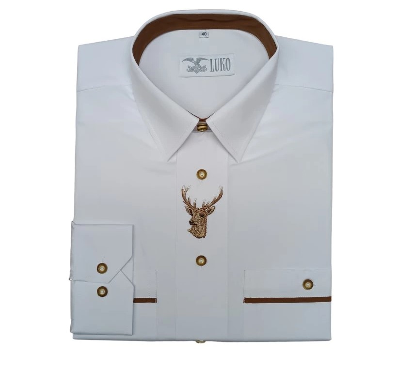 bílá košile s výšivkou jelen - LUKO