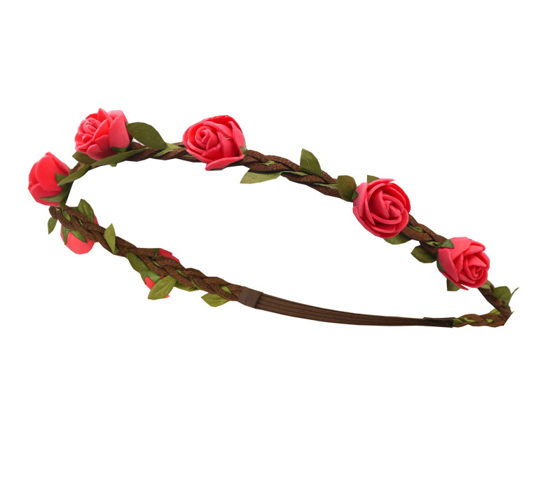 květinová čelenka - červené růže