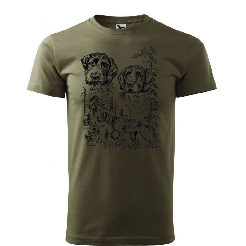 tričko Český fousek 3 - zelené