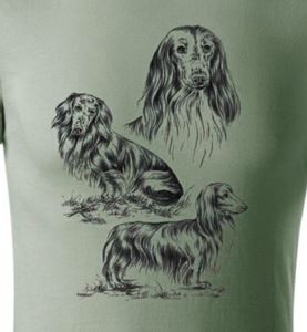 dámské tričko - Dlouhosrstý jezevčík