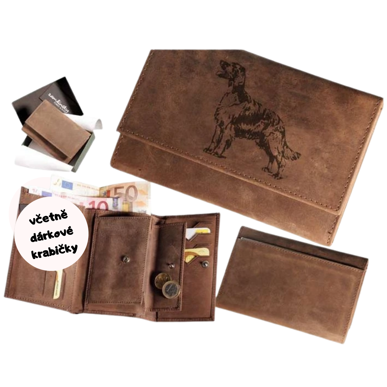 dámská kožená peněženka 009 - irský setr