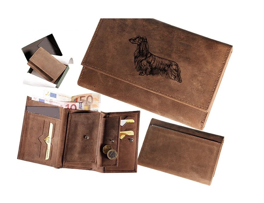 dámská kožená peněženka 009 - jezevčík dlouhosrstý