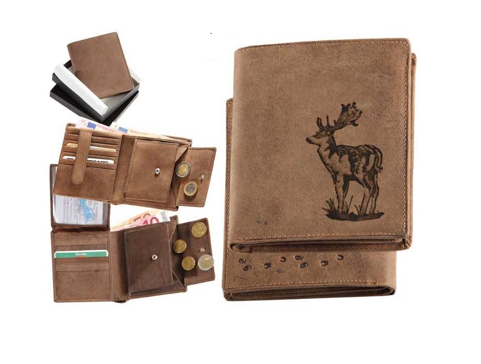 kožená peněženka "na výšku" - daněk