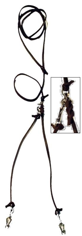 vypouštěcí vodítko pro 2 psy z kulaté kůže - Zubíček